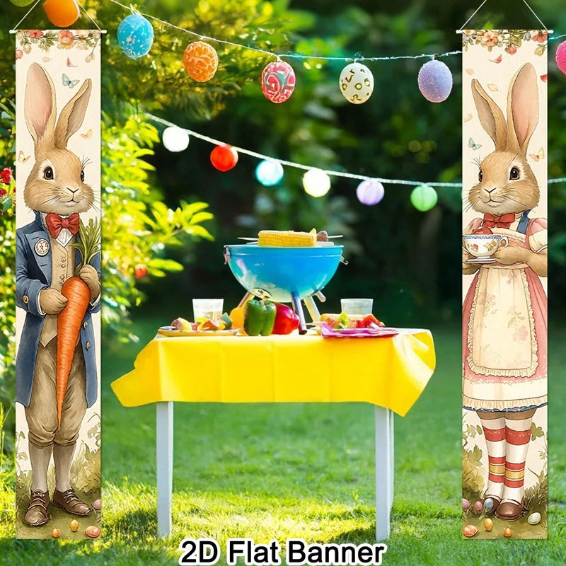 Vintage Bunny Door Banner