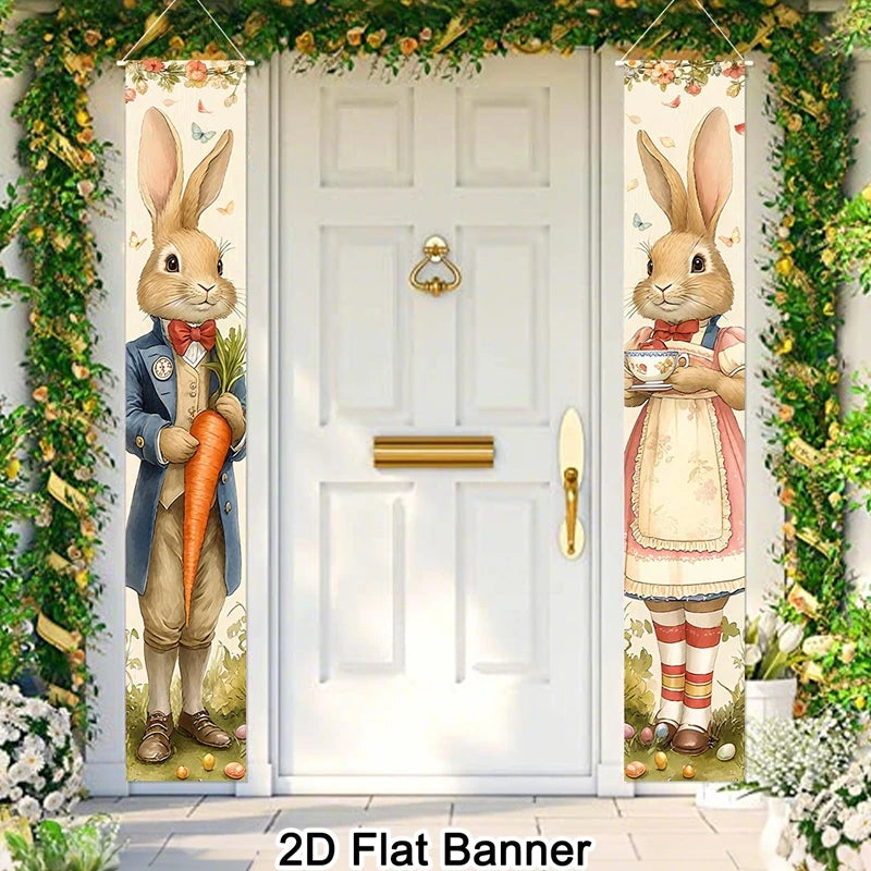 Vintage Bunny Door Banner